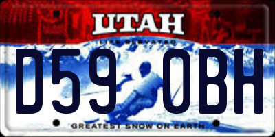 UT license plate D590BH