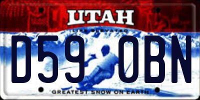 UT license plate D590BN