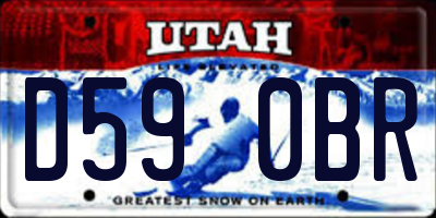 UT license plate D590BR