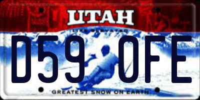 UT license plate D590FE