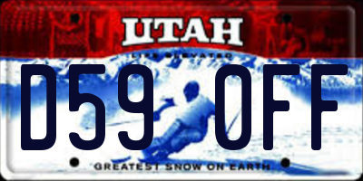 UT license plate D590FF