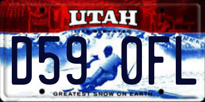 UT license plate D590FL