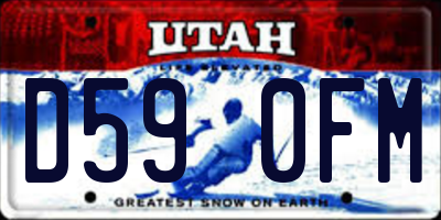 UT license plate D590FM