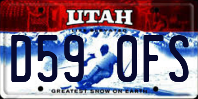UT license plate D590FS