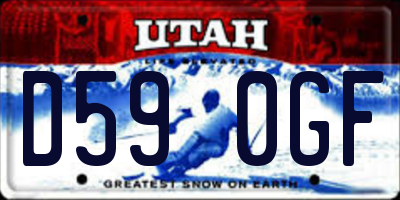 UT license plate D590GF