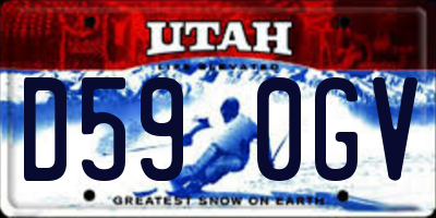 UT license plate D590GV