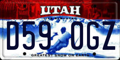 UT license plate D590GZ