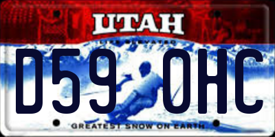 UT license plate D590HC