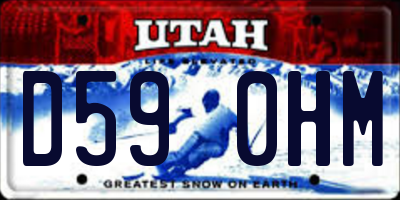 UT license plate D590HM