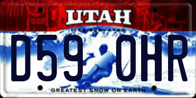 UT license plate D590HR