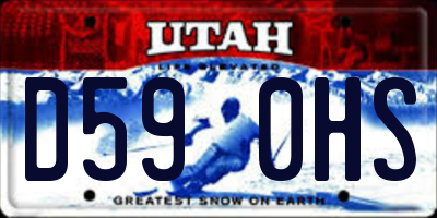 UT license plate D590HS