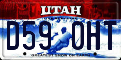 UT license plate D590HT