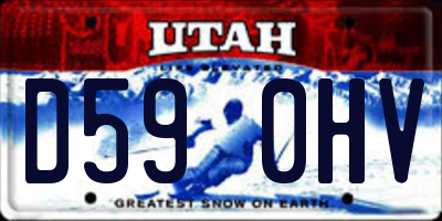 UT license plate D590HV