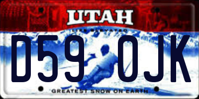 UT license plate D590JK