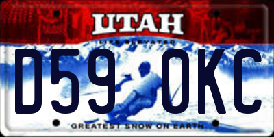 UT license plate D590KC
