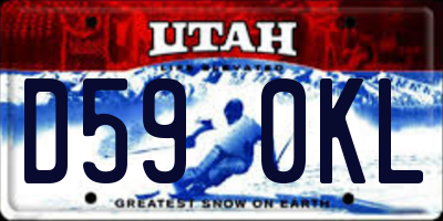 UT license plate D590KL