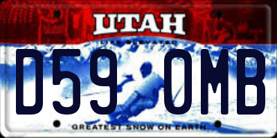 UT license plate D590MB