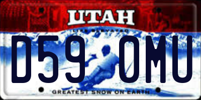 UT license plate D590MU
