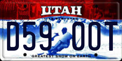 UT license plate D590OT