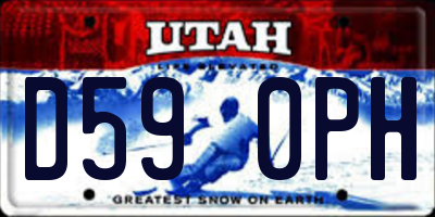 UT license plate D590PH