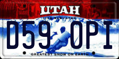 UT license plate D590PI