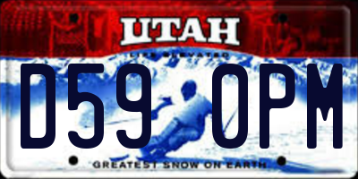 UT license plate D590PM