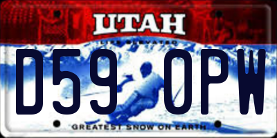 UT license plate D590PW