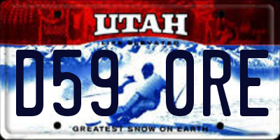 UT license plate D590RE