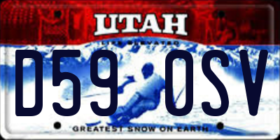 UT license plate D590SV