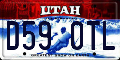UT license plate D590TL