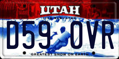 UT license plate D590VR