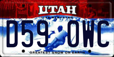 UT license plate D590WC