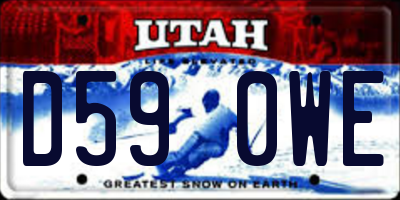 UT license plate D590WE