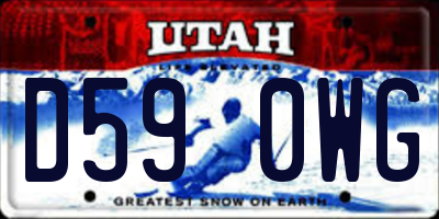 UT license plate D590WG