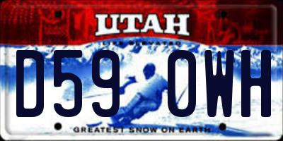 UT license plate D590WH