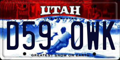 UT license plate D590WK