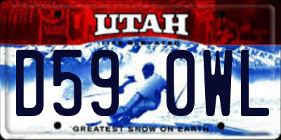 UT license plate D590WL