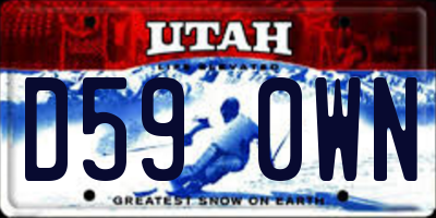 UT license plate D590WN