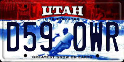 UT license plate D590WR