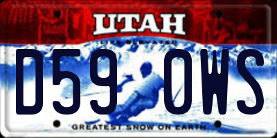UT license plate D590WS