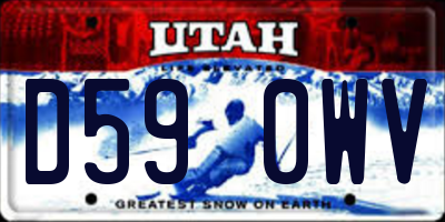 UT license plate D590WV