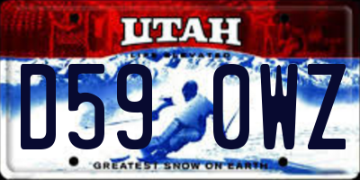UT license plate D590WZ