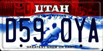 UT license plate D590YA