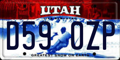 UT license plate D590ZP