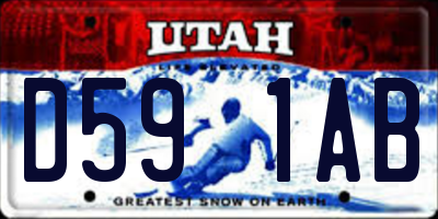 UT license plate D591AB