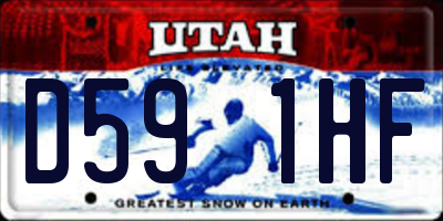 UT license plate D591HF