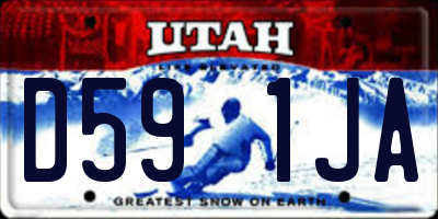 UT license plate D591JA