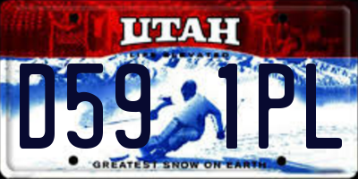 UT license plate D591PL