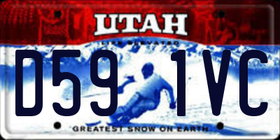 UT license plate D591VC
