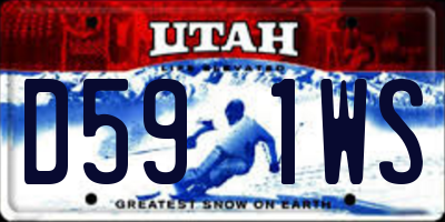 UT license plate D591WS